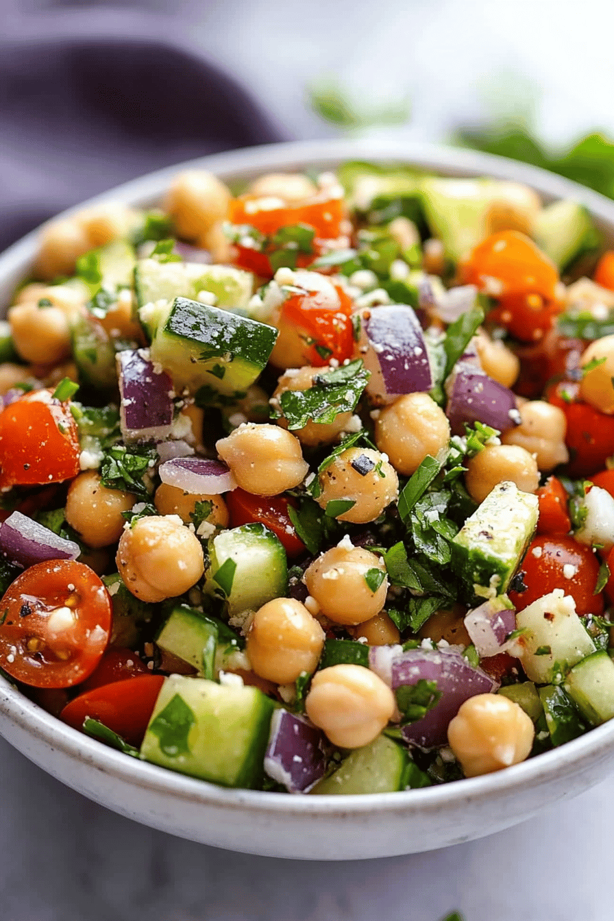 Chickpea Salad Recipe final dish beautifully presented and ready to serve