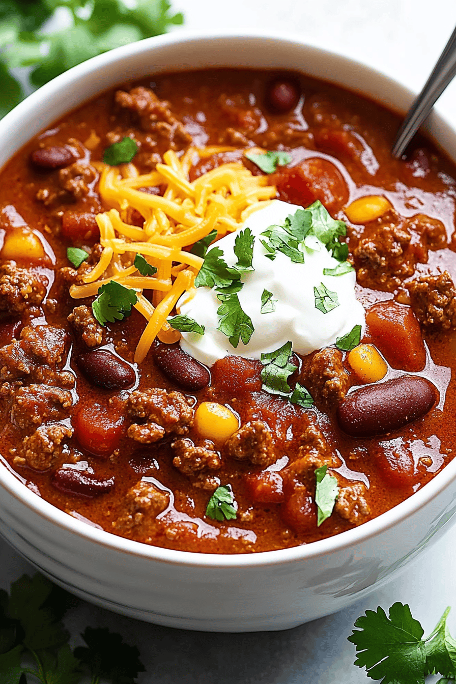 Chili Con Carne Recipe final dish beautifully presented and ready to serve