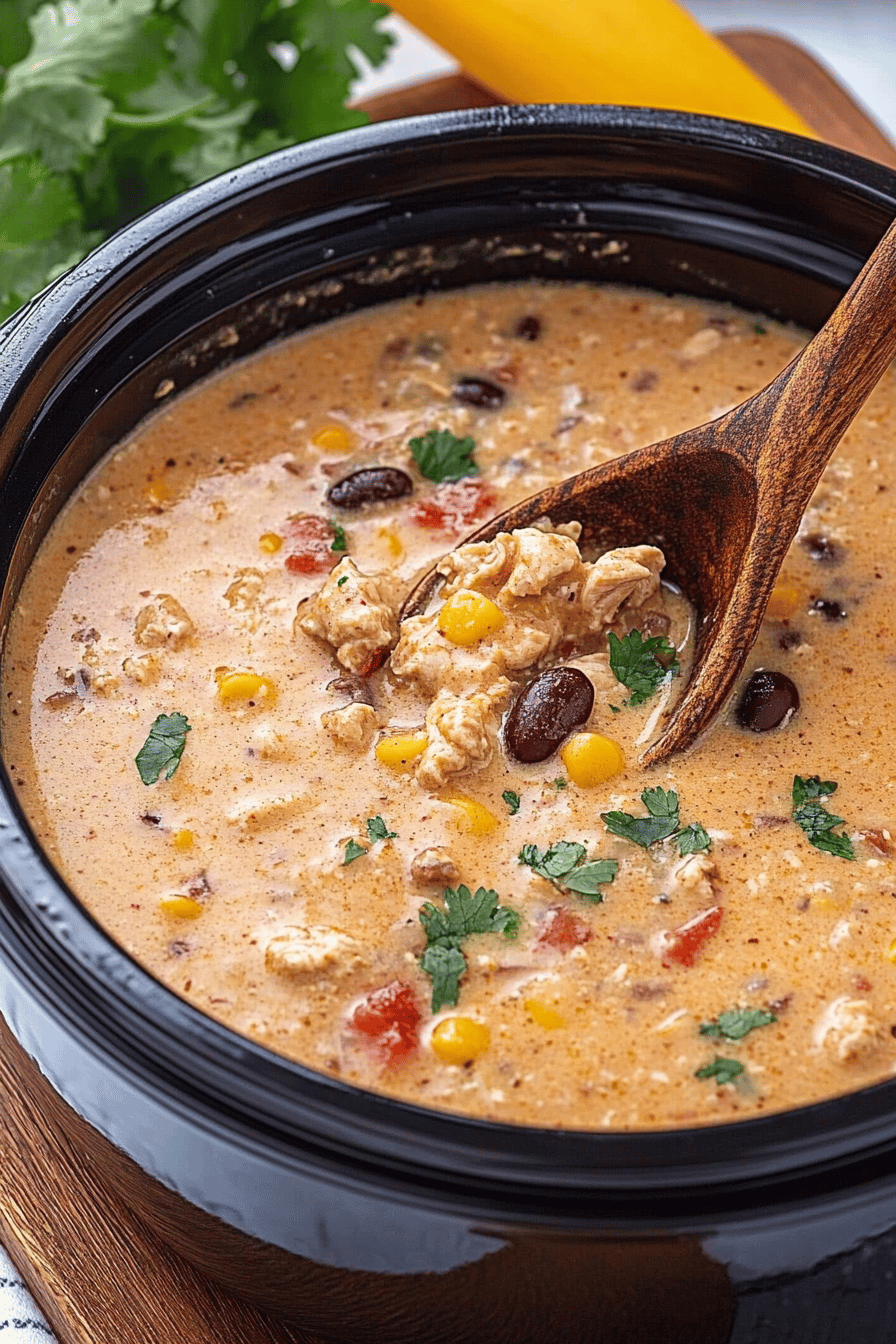 Crack Chicken Chili final dish beautifully presented and ready to serve
