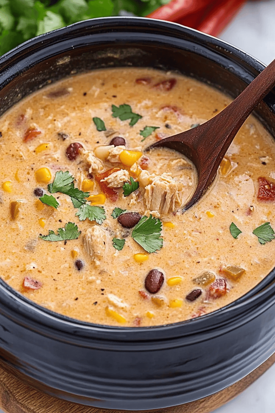 Crack Chicken Chili slice on plate showing perfect texture and swirl pattern
