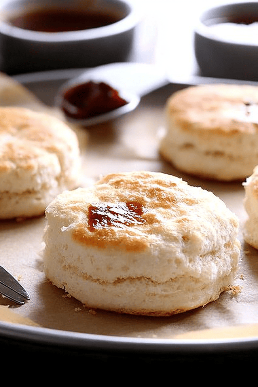 Cream Cheese Buttermilk Biscuits slice on plate showing perfect texture and swirl pattern