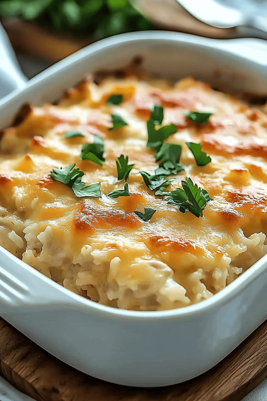 Creamy Chicken Rice Casserole ingredients organized and measured on kitchen counter