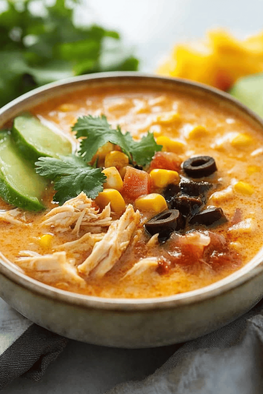 Creamy Chicken Tortilla Soup ingredients organized and measured on kitchen counter