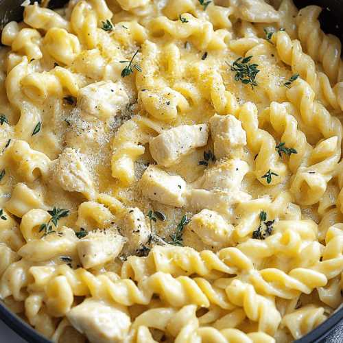 Creamy White Cheddar Chicken Pasta