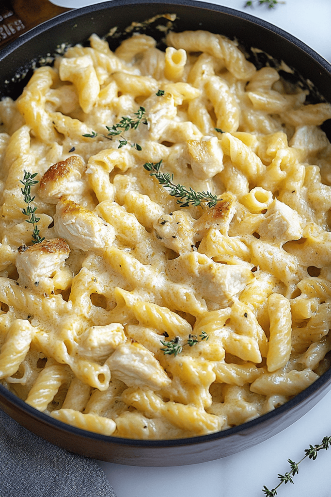 Creamy White Cheddar Chicken Pasta