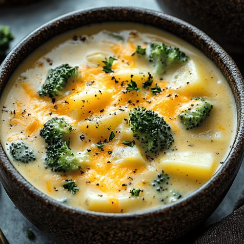 Crockpot Potato Broccoli Cheddar Soup