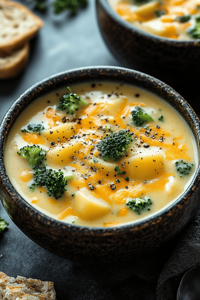 Crockpot Potato Broccoli Cheddar Soup