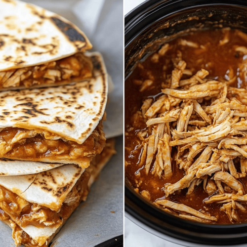 Crockpot Queso Chicken Quesadillas