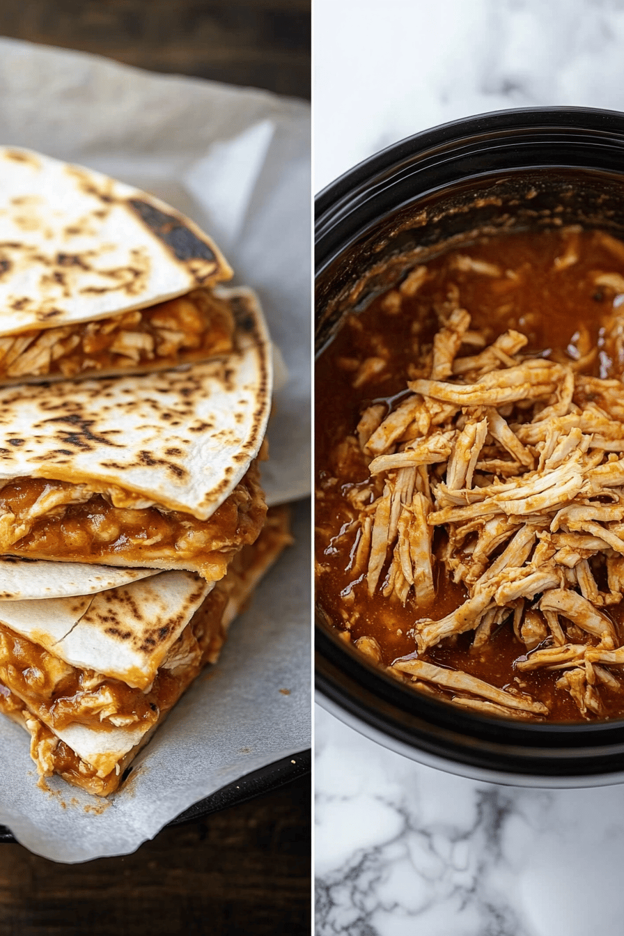 Crockpot Queso Chicken Quesadillas ingredients organized and measured on kitchen counter