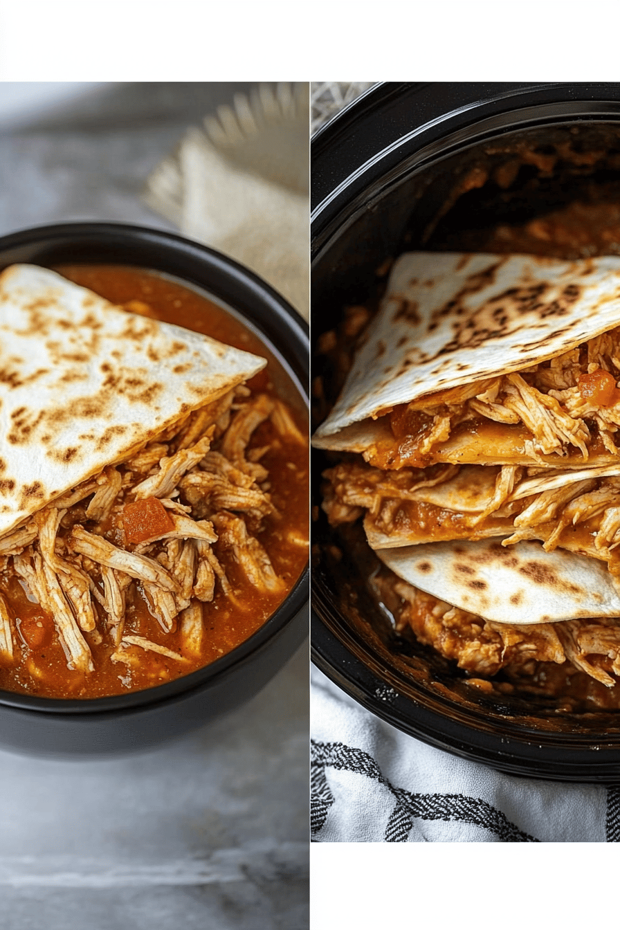 Crockpot Queso Chicken Quesadillas final dish beautifully presented and ready to serve