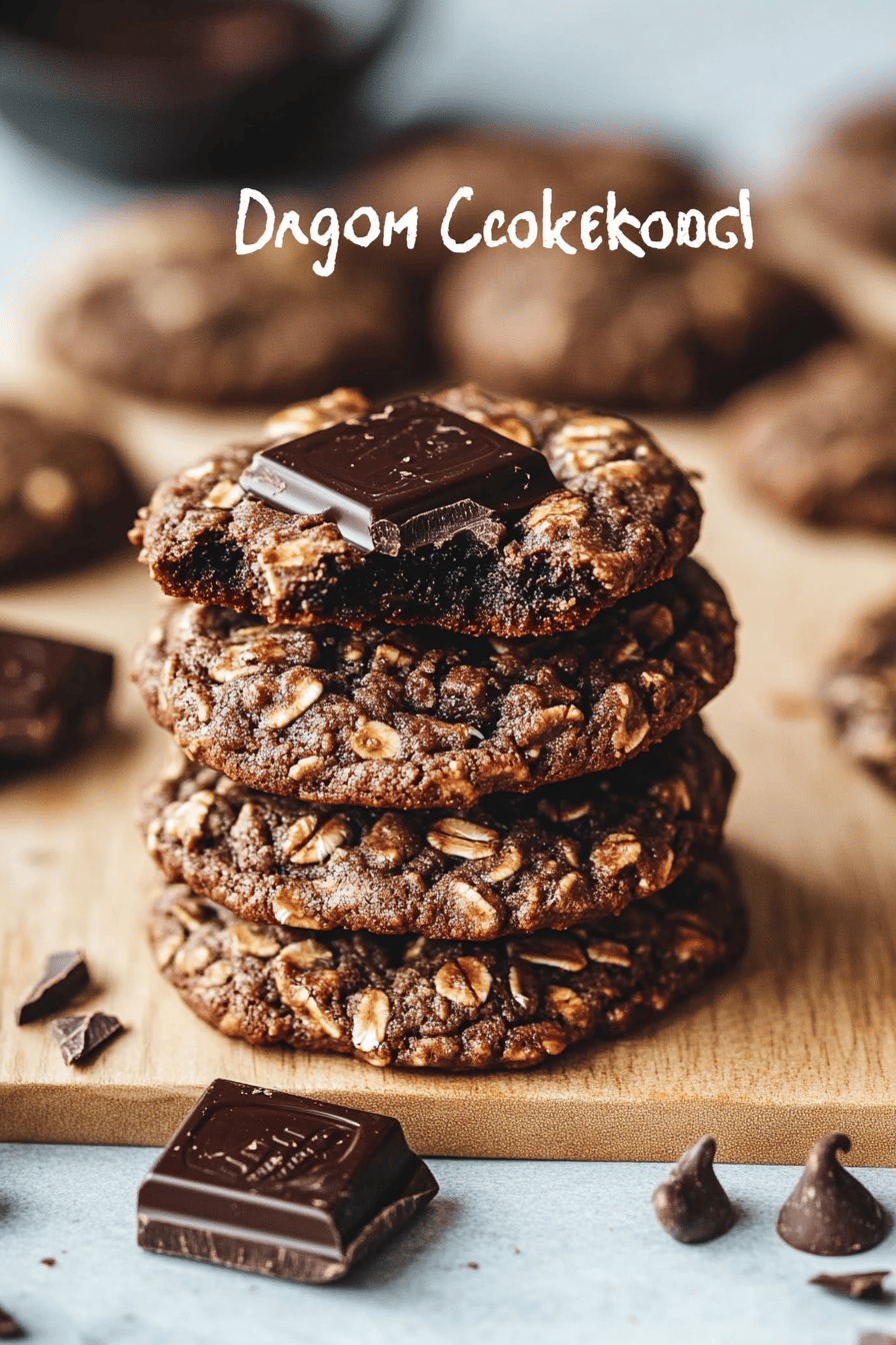 Dark Chocolate Oatmeal Cookies ingredients organized and measured on kitchen counter