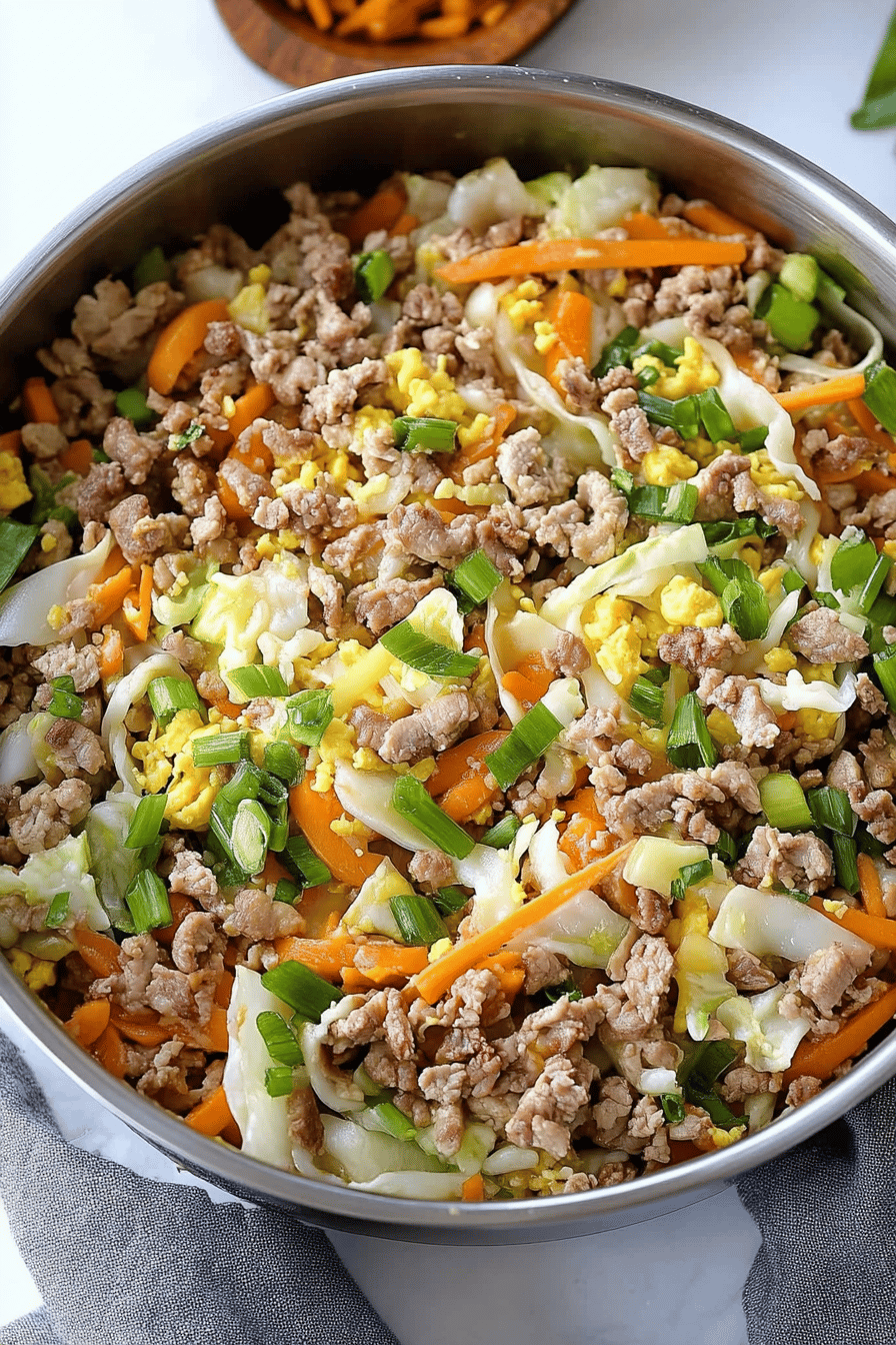 Egg Roll in a Bowl slice on plate showing perfect texture and swirl pattern