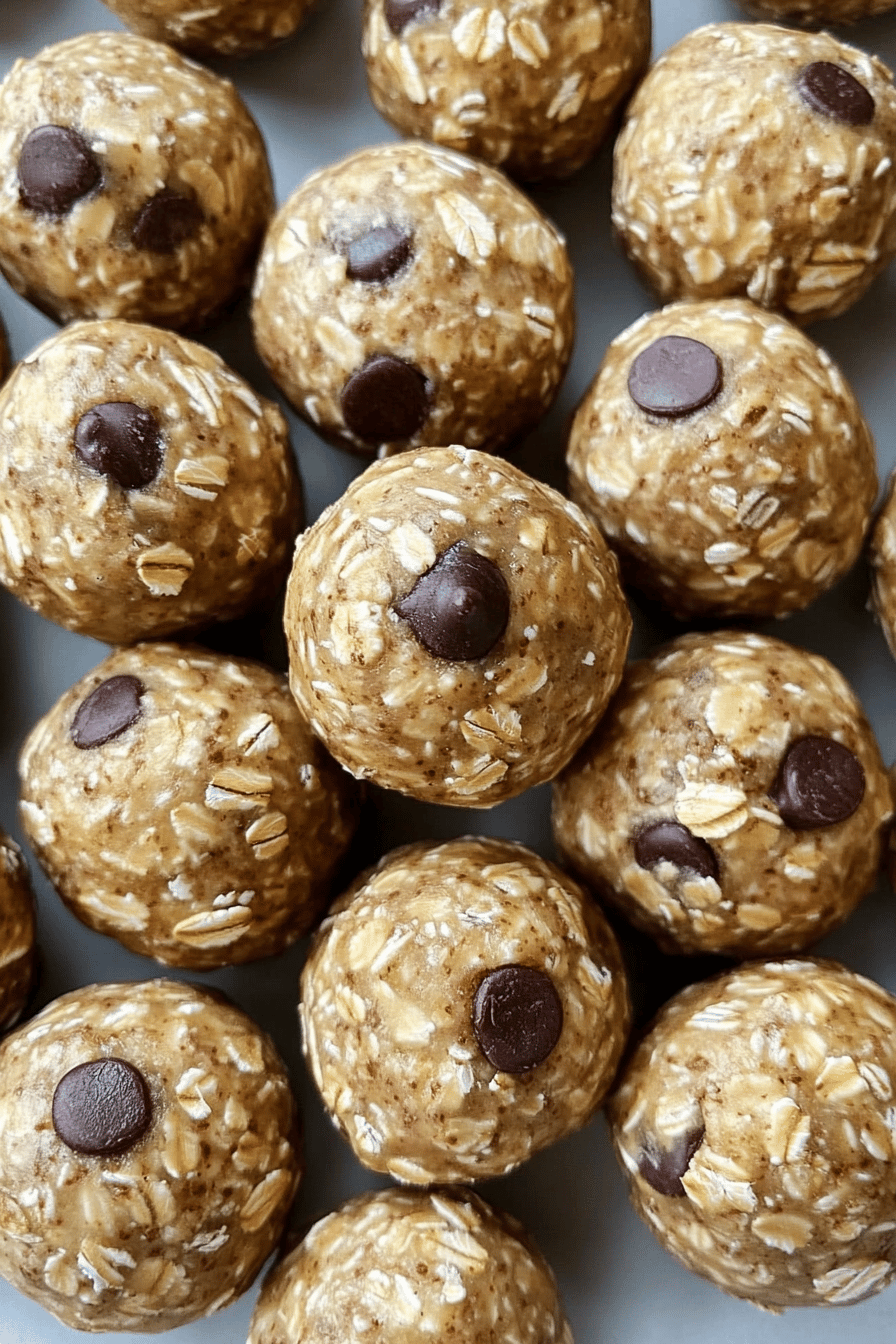 Energy Oatmeal Balls ingredients organized and measured on kitchen counter