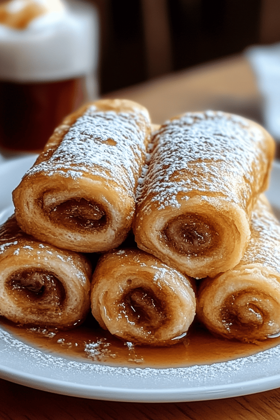 French Toast Rolls slice on plate showing perfect texture and swirl pattern