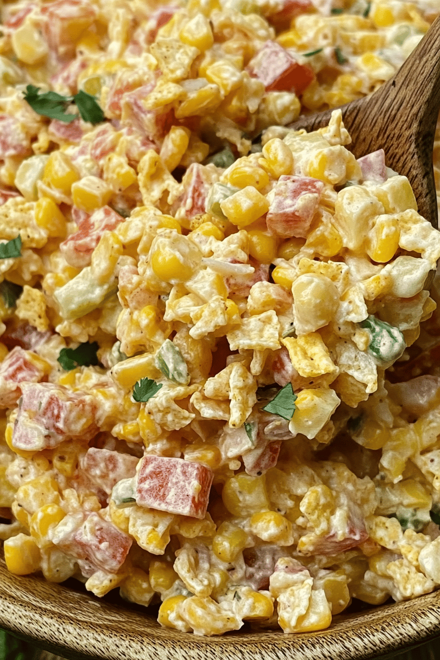 Fritos Corn Salad ingredients organized and measured on kitchen counter
