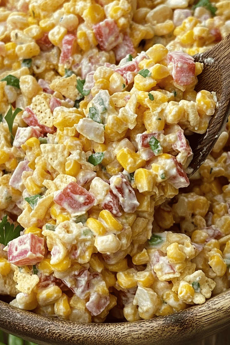 Fritos Corn Salad final dish beautifully presented and ready to serve