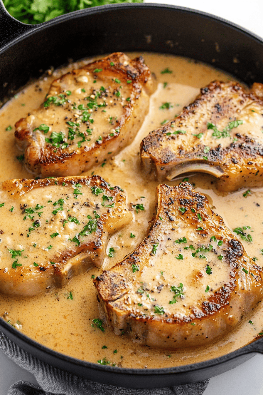 Garlic Parmesan Pork Chops final dish beautifully presented and ready to serve