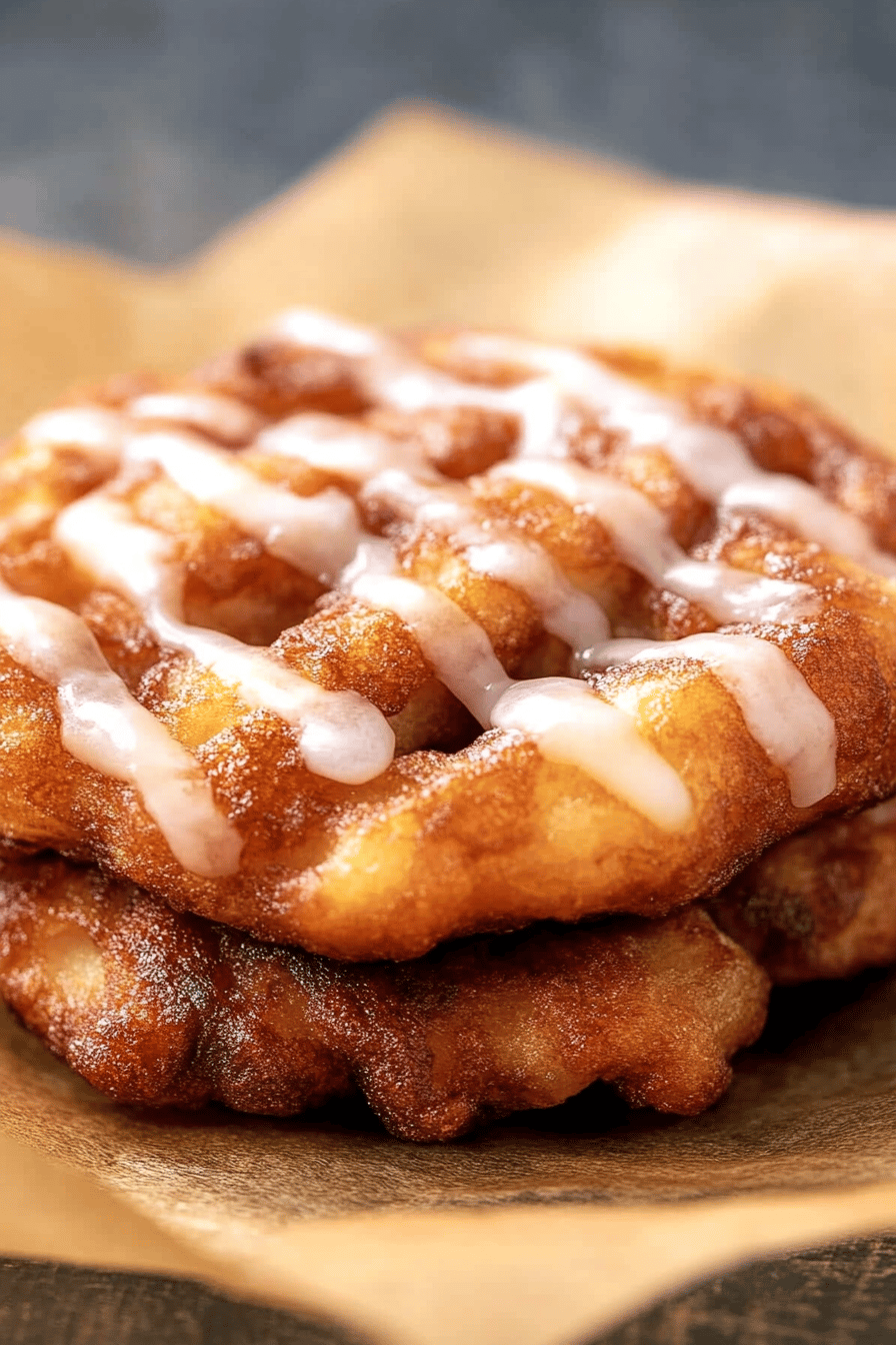 Gluten-Free Apple Fritters slice on plate showing perfect texture and swirl pattern