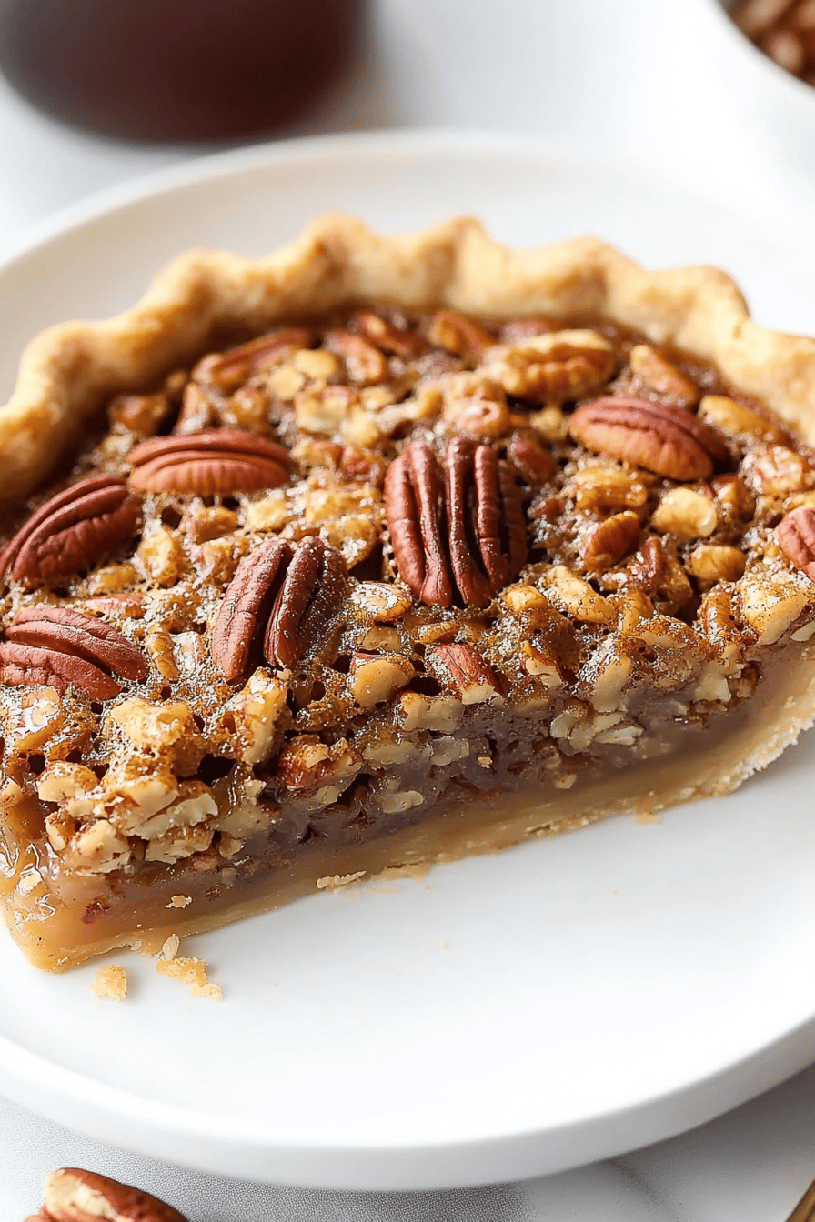 Gluten-Free Pecan Pie final dish beautifully presented and ready to serve