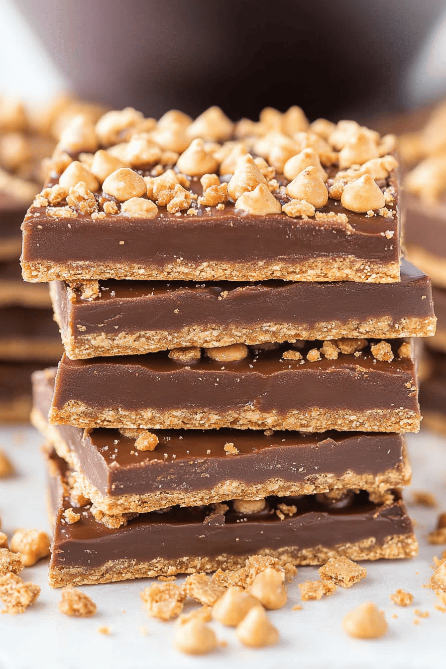 Graham Cracker Toffee slice on plate showing perfect texture and swirl pattern