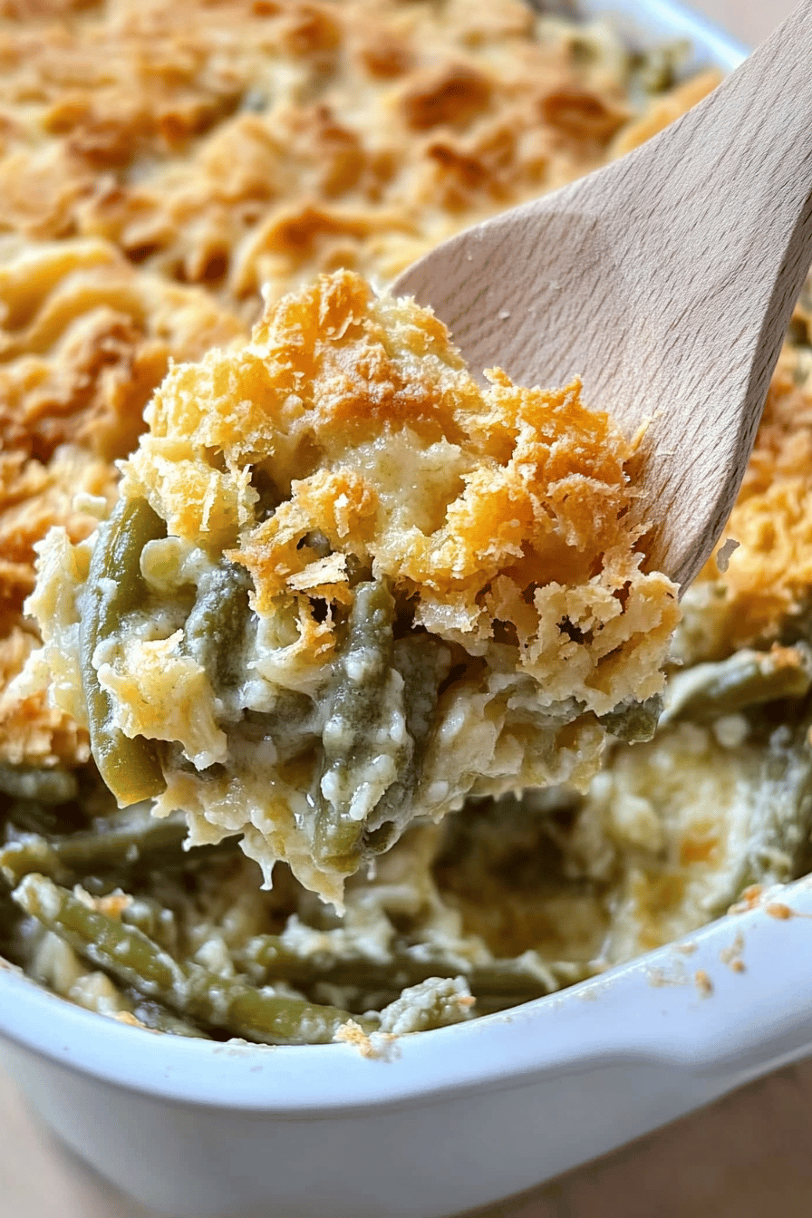 Green Bean Casserole Recipe final dish beautifully presented and ready to serve