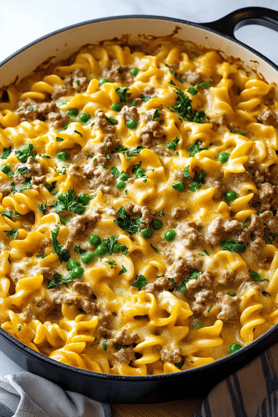 Ground Beef Stroganoff Casserole final dish beautifully presented and ready to serve