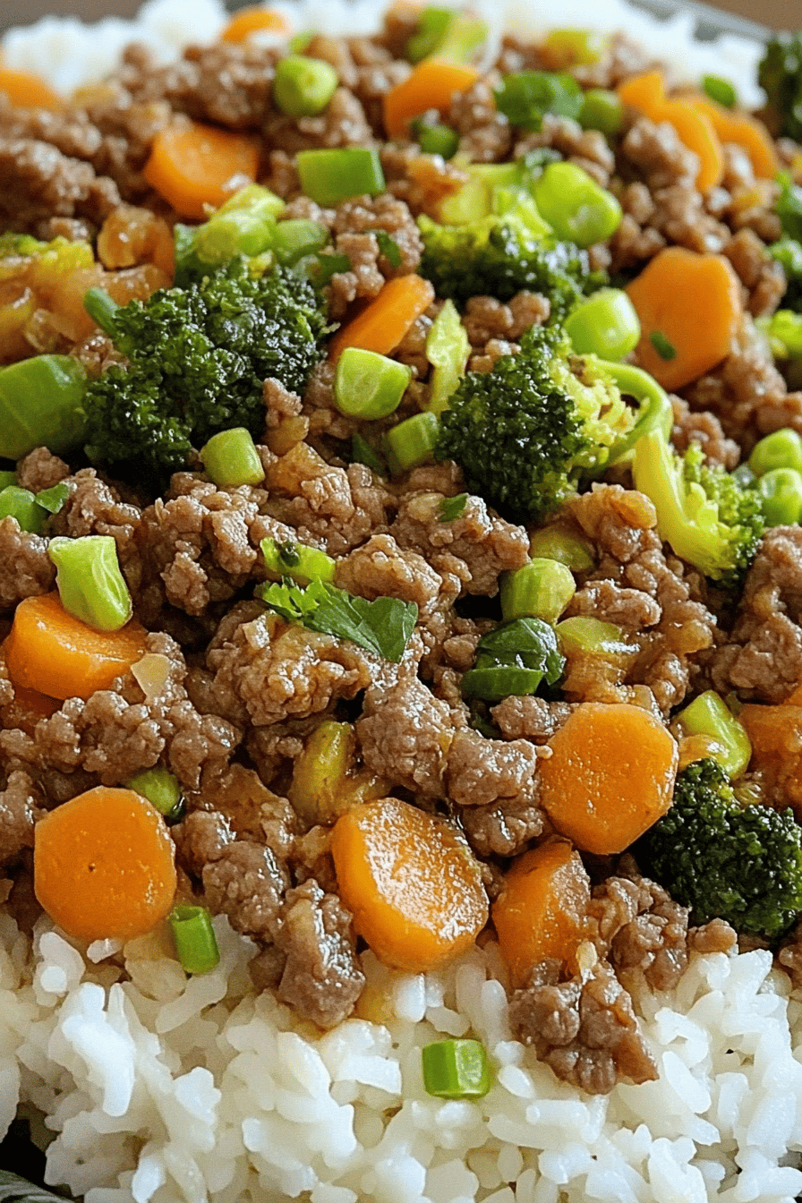 Ground Beef Teriyaki Rice Bowls final dish beautifully presented and ready to serve