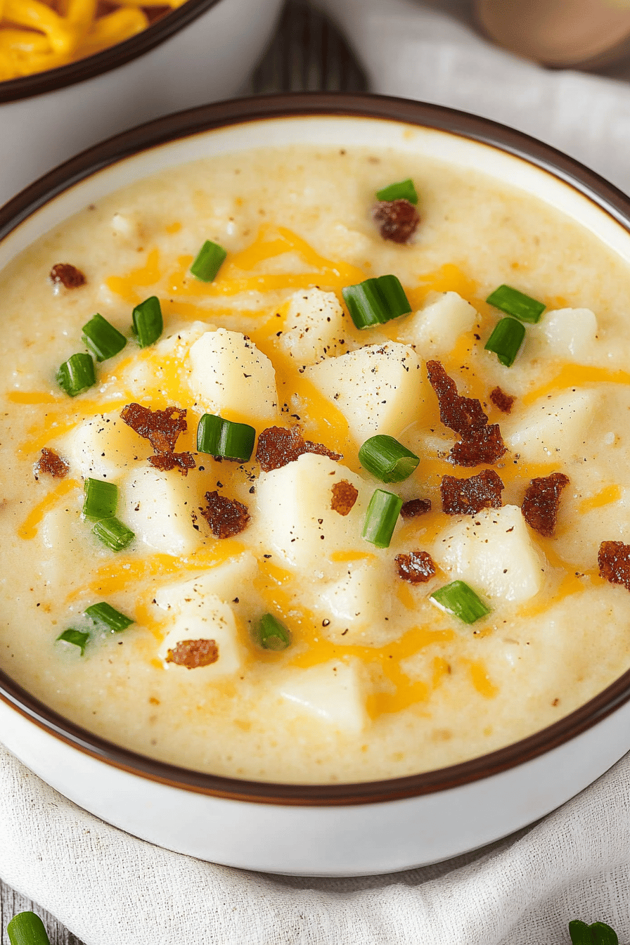 Hash Brown Potato Soup ingredients organized and measured on kitchen counter