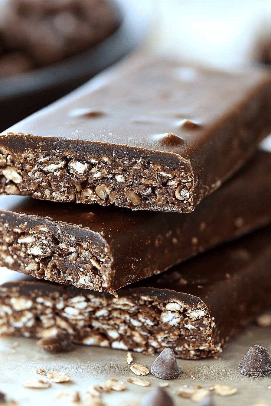 Homemade Protein Bars slice on plate showing perfect texture and swirl pattern