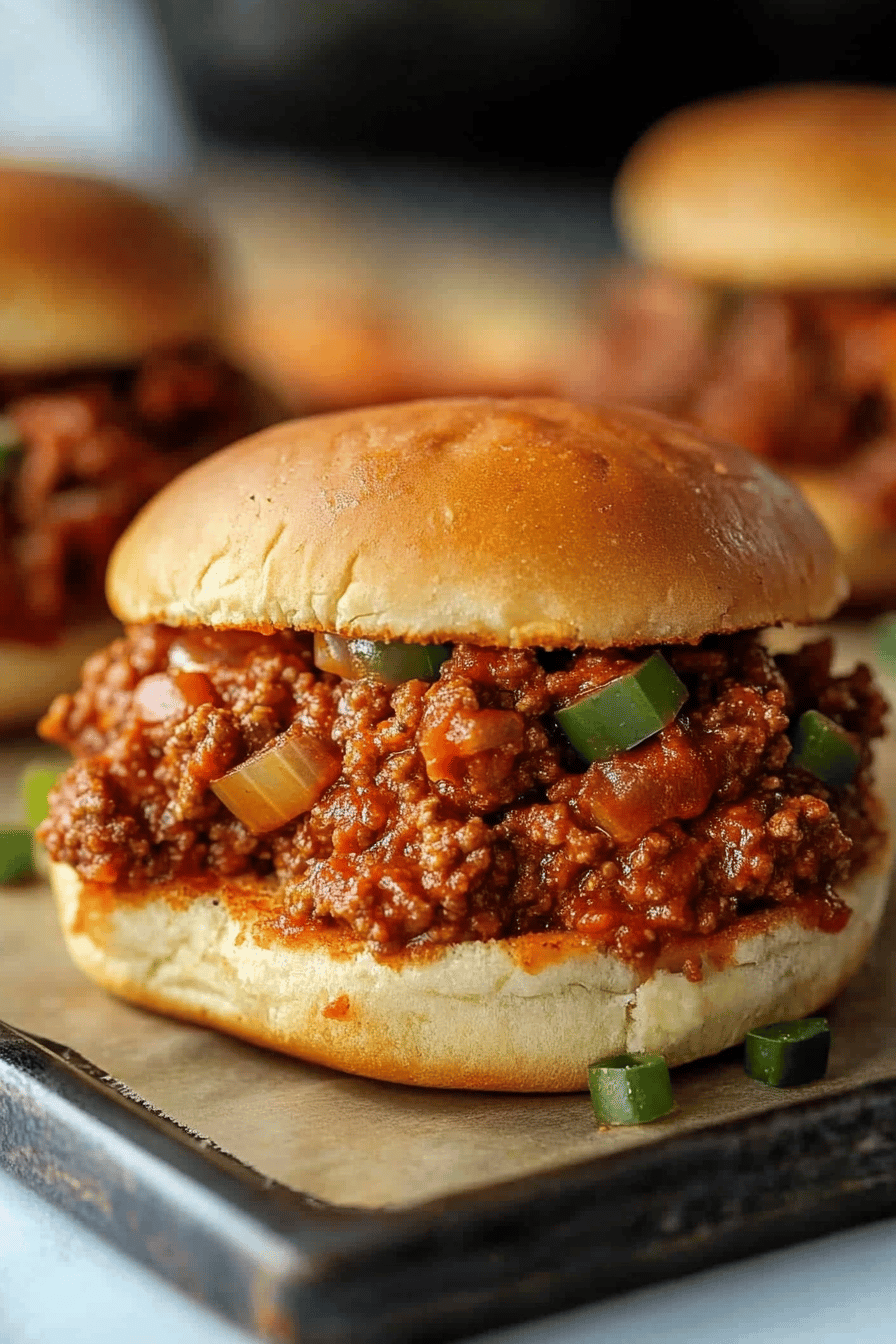 Homemade Sloppy Joes final dish beautifully presented and ready to serve