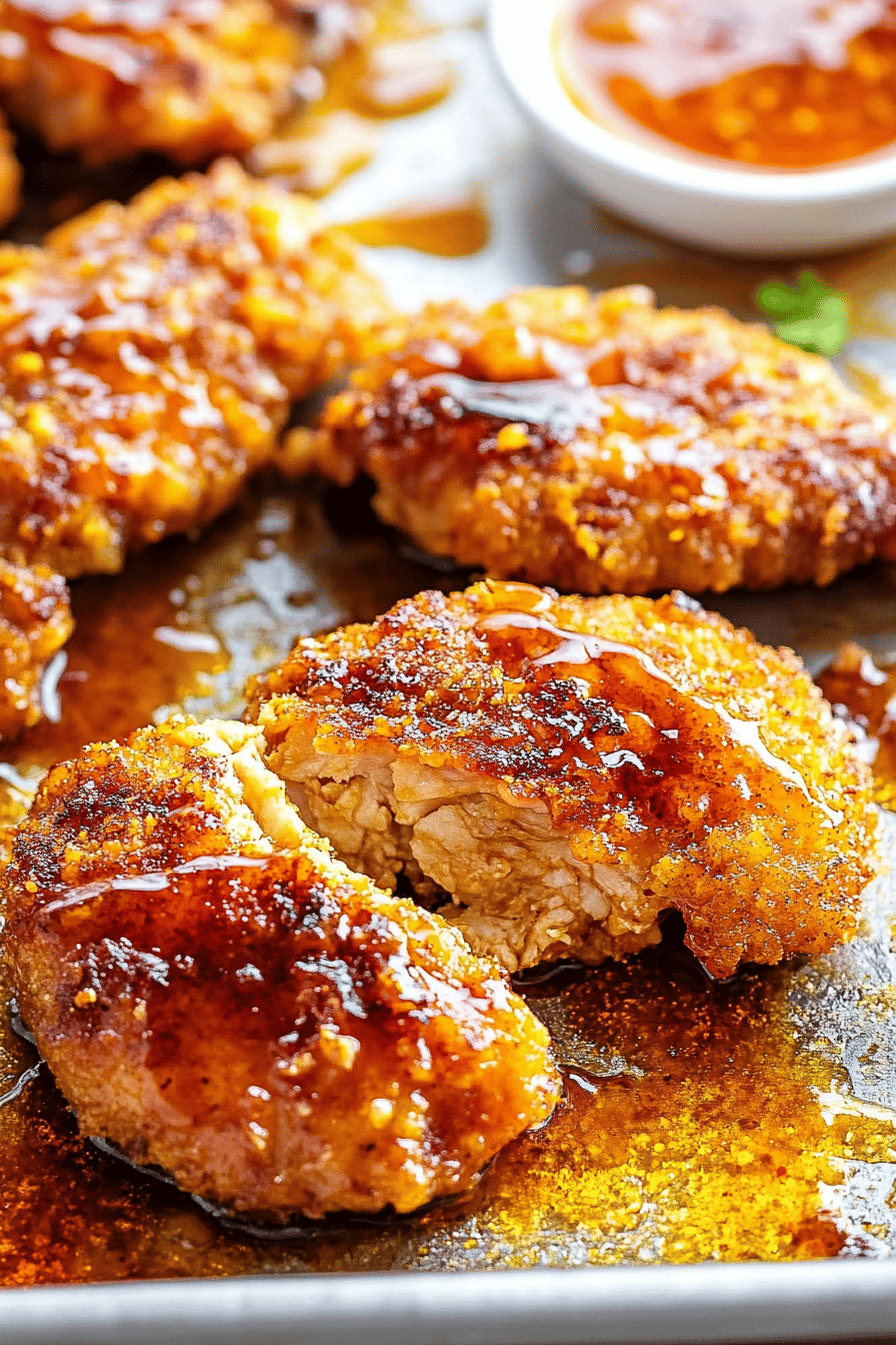 Hot Honey Chicken Recipe ingredients organized and measured on kitchen counter