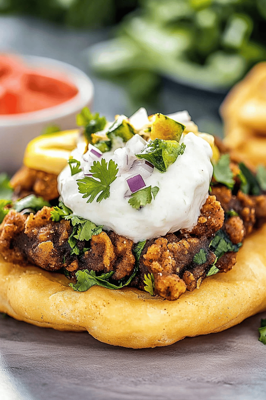 Indian Fry Bread final dish beautifully presented and ready to serve