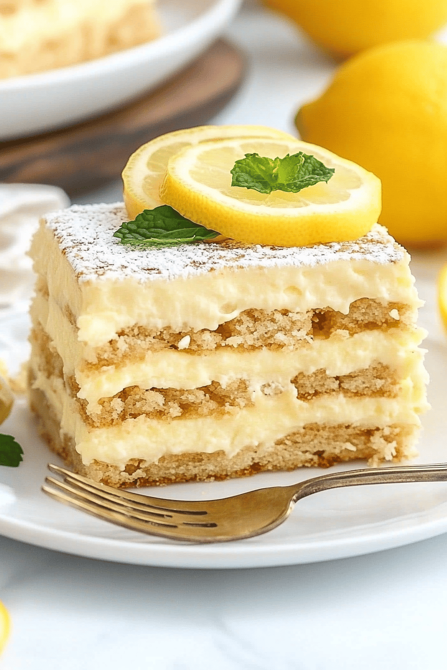 Lemon Eclair Cake Recipe ingredients organized and measured on kitchen counter