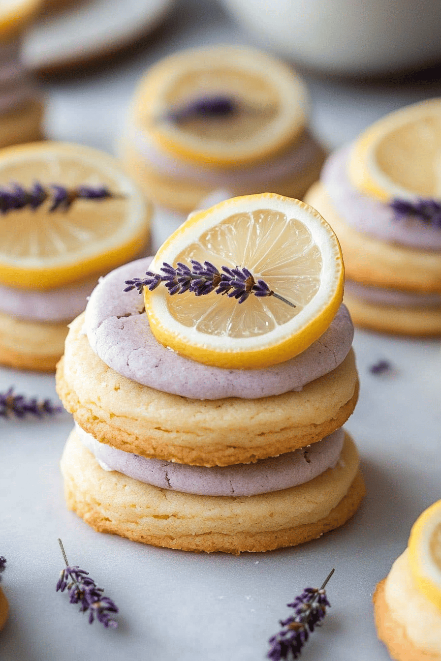 Lemon Lavender Cookies ingredients organized and measured on kitchen counter