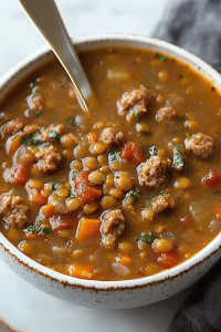 Lentil Sausage Soup