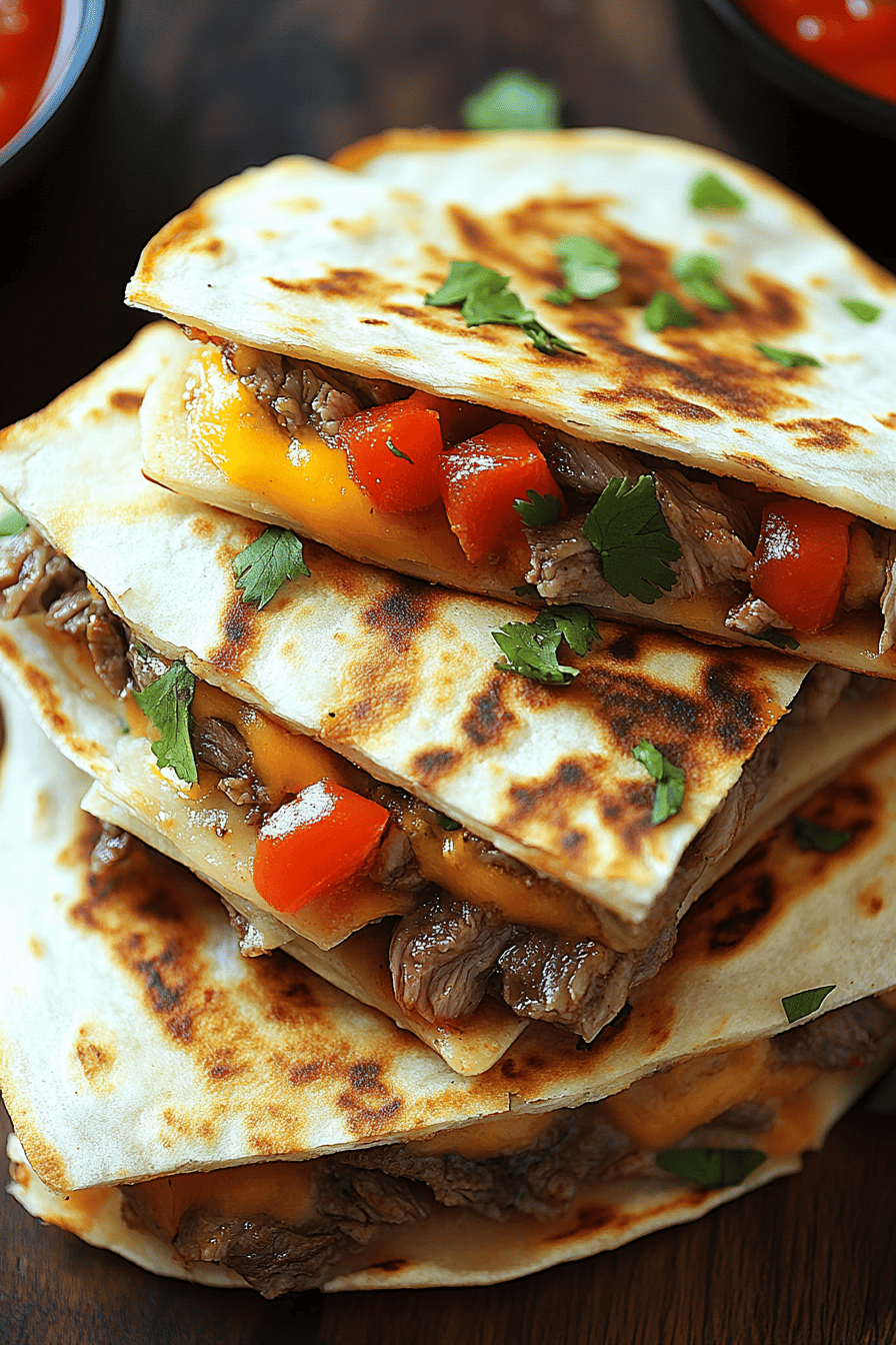 Loaded Steak Quesadillas Tips ingredients organized and measured on kitchen counter