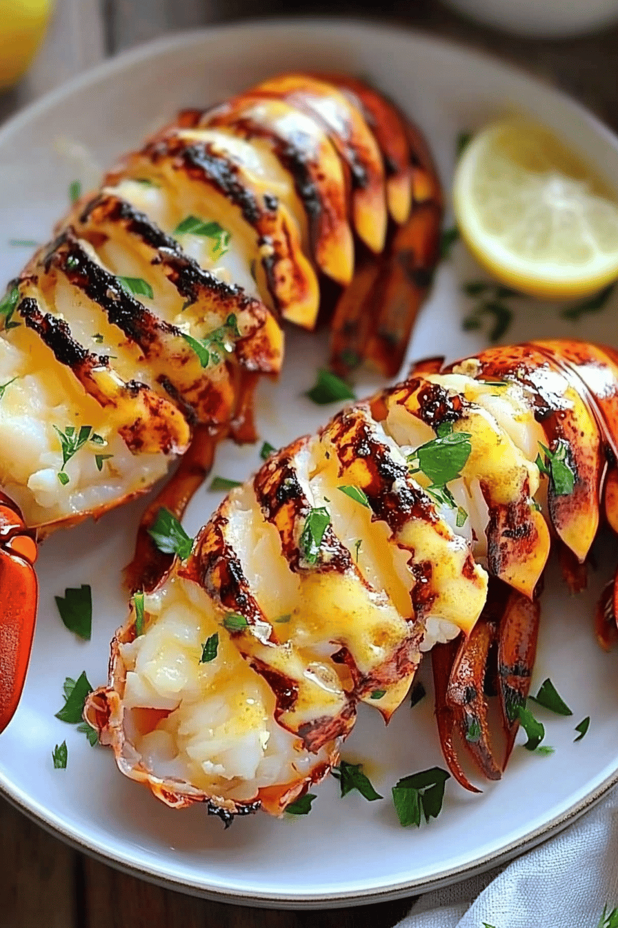 Lobster Tail Recipe slice on plate showing perfect texture and swirl pattern