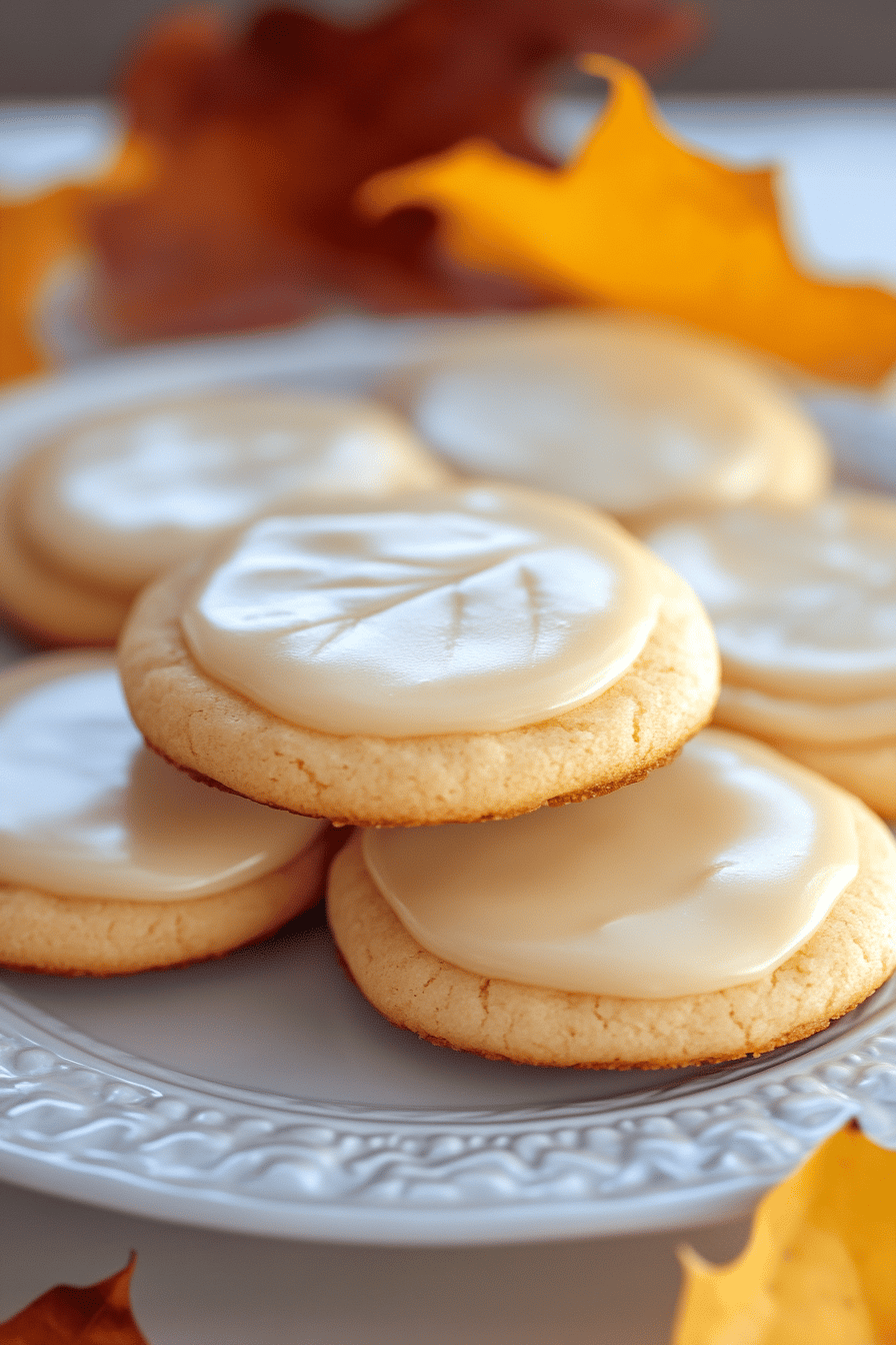 Maple Cookies Recipe slice on plate showing perfect texture and swirl pattern