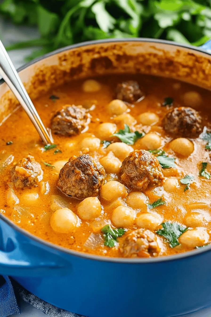 Meatball Soup Recipe ingredients organized and measured on kitchen counter
