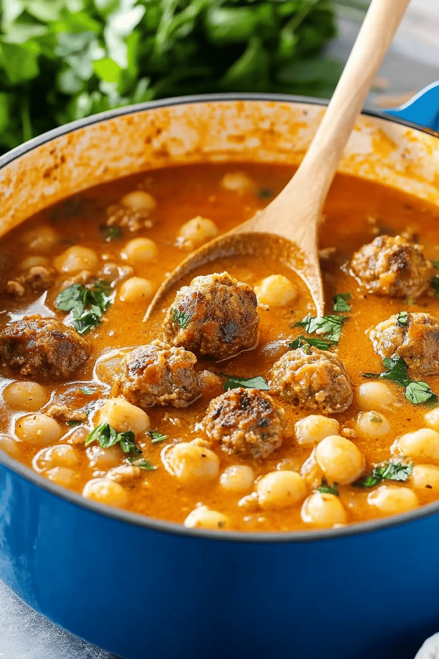 Meatball Soup Recipe slice on plate showing perfect texture and swirl pattern