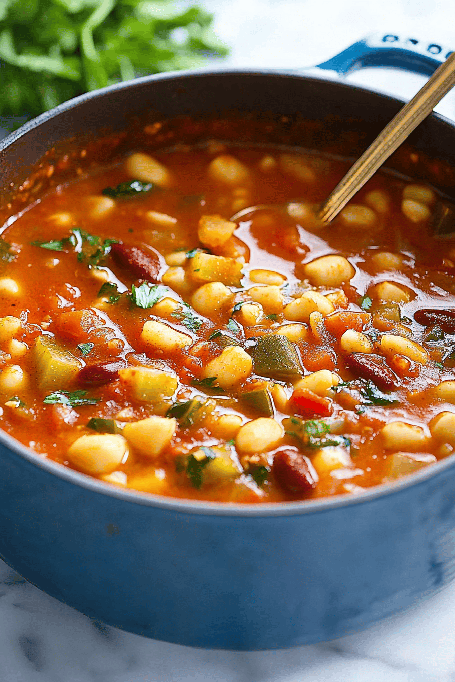 Minestrone Soup Recipe ingredients organized and measured on kitchen counter