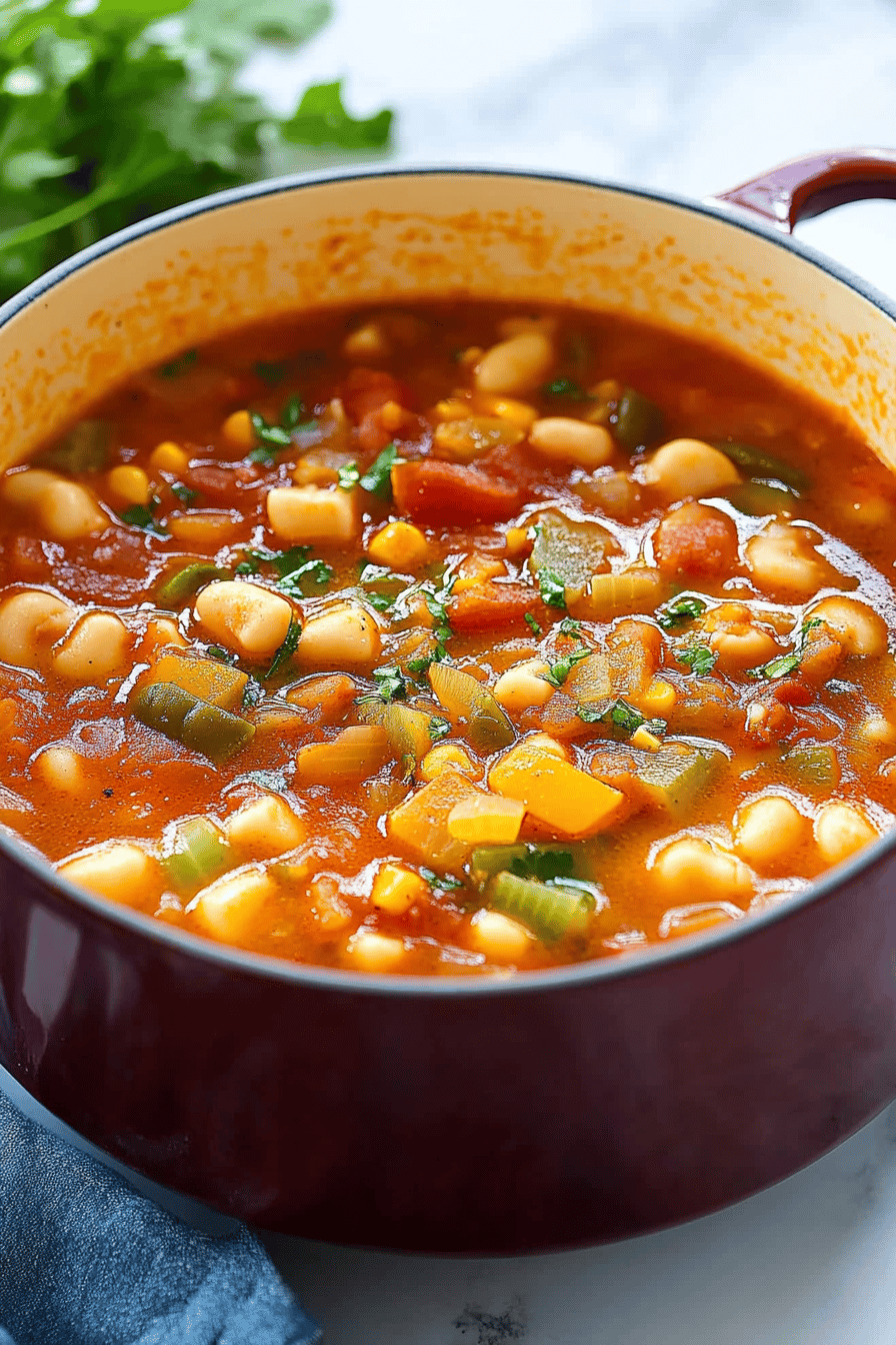 Minestrone Soup Recipe final dish beautifully presented and ready to serve
