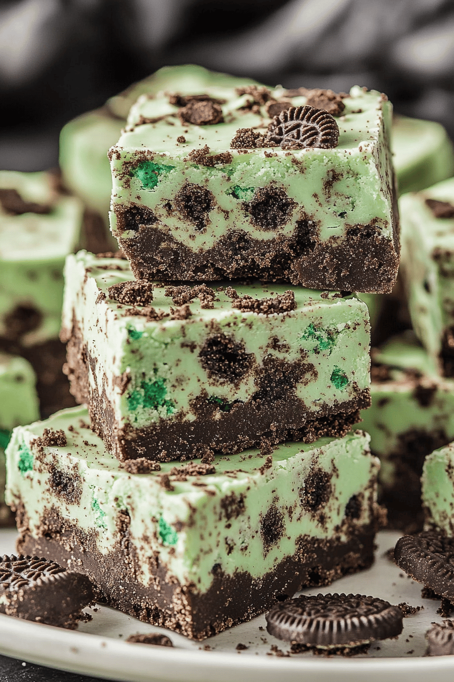 Mint Oreo Fudge final dish beautifully presented and ready to serve