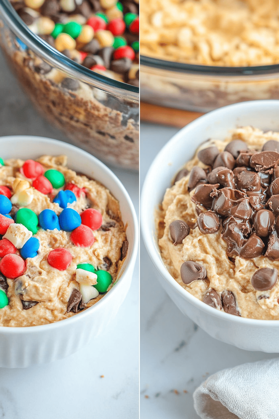 Monster Cookie Dessert Dip ingredients organized and measured on kitchen counter