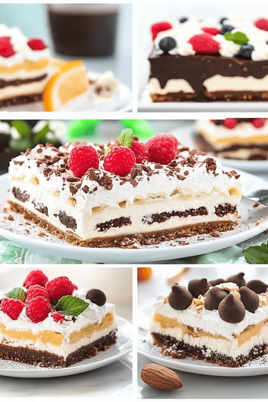 No-Bake Dessert Lasagna ingredients organized and measured on kitchen counter
