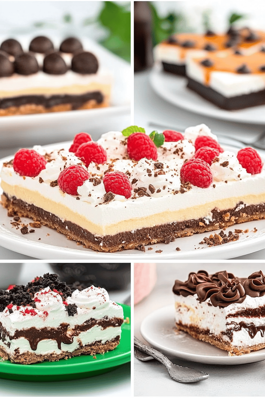 No-Bake Dessert Lasagna final dish beautifully presented and ready to serve