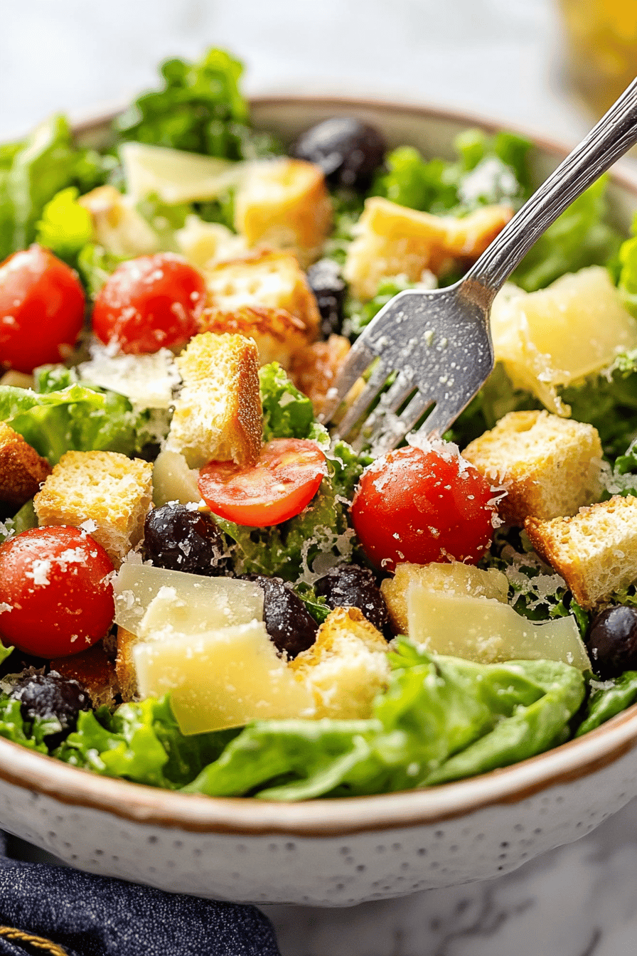 Olive Garden Salad Hack ingredients organized and measured on kitchen counter