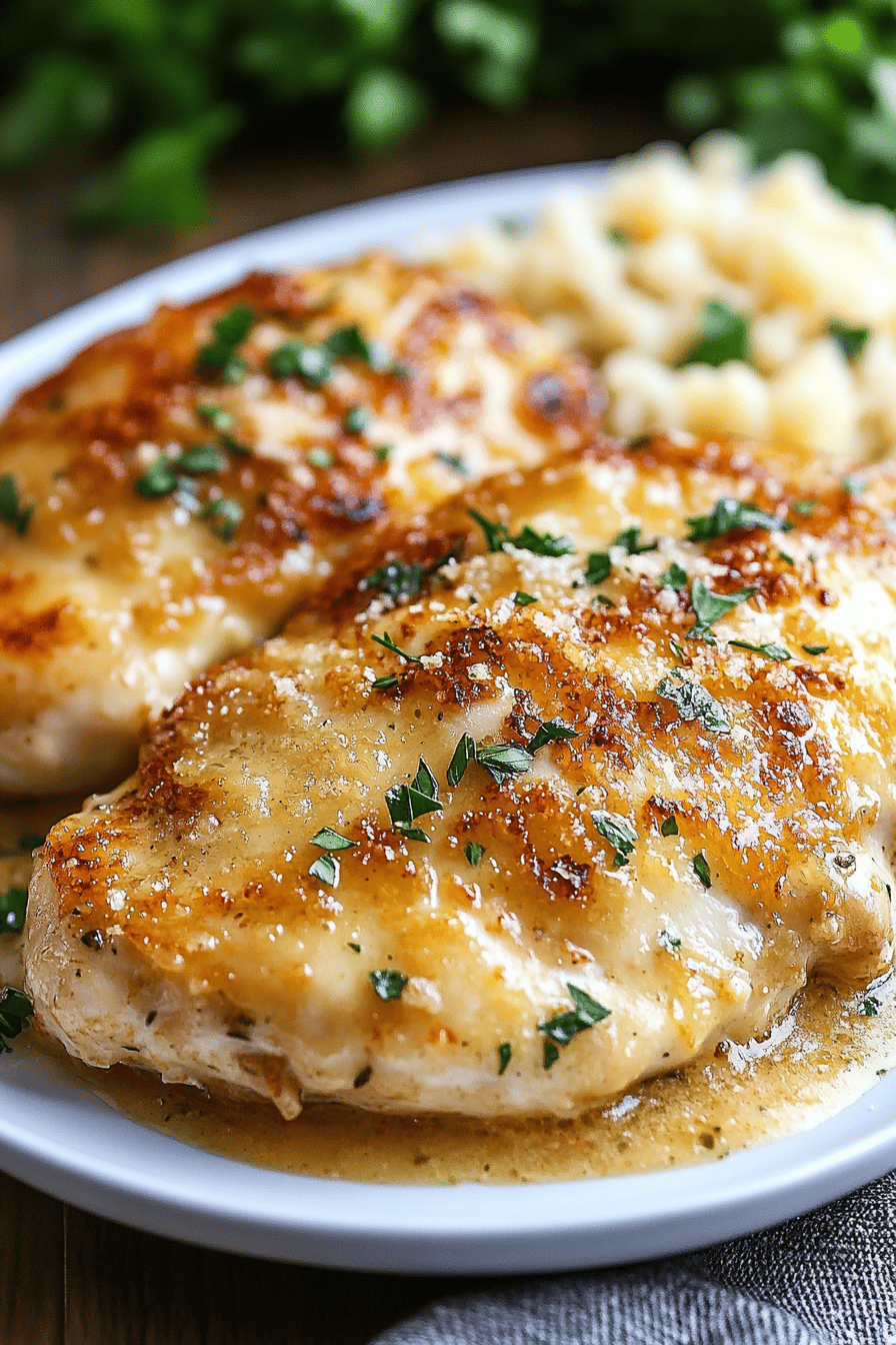 Parmesan Crusted Chicken final dish beautifully presented and ready to serve