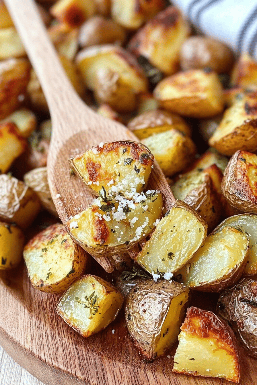 Parmesan Roasted Potatoes final dish beautifully presented and ready to serve