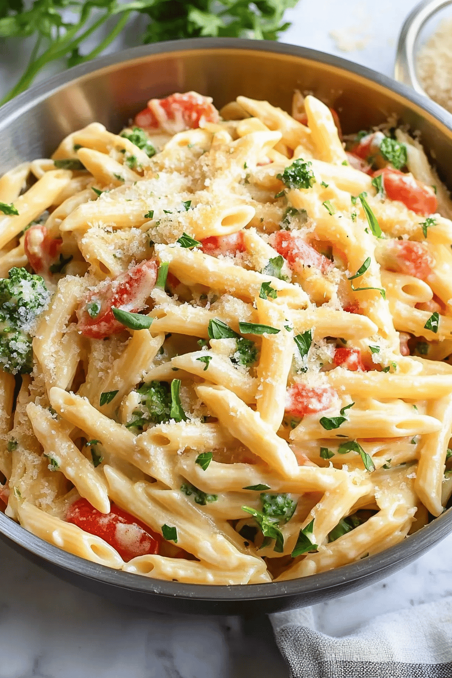 Pasta Primavera Tips final dish beautifully presented and ready to serve